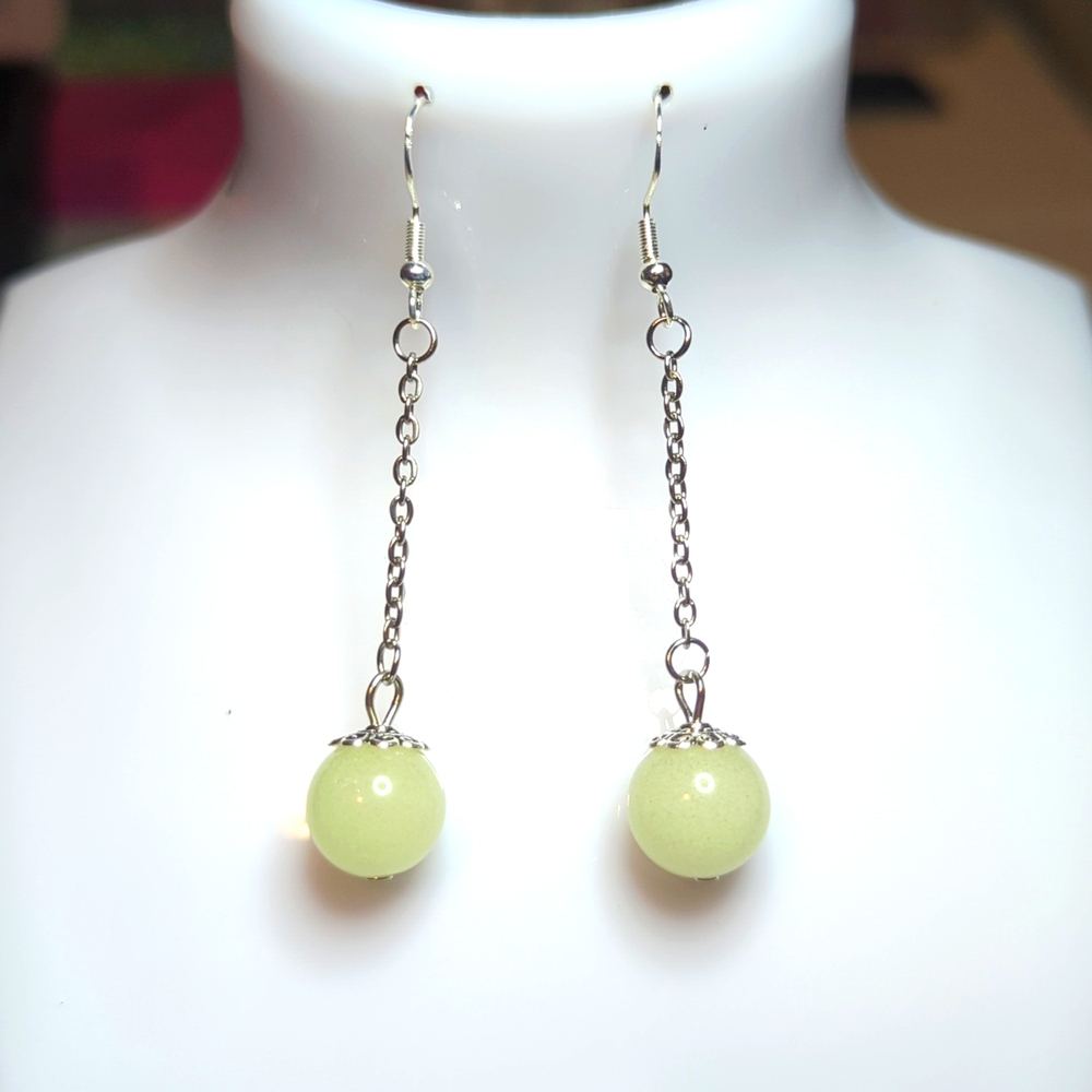 Glow In The Dark Balls on Long Silver Chains